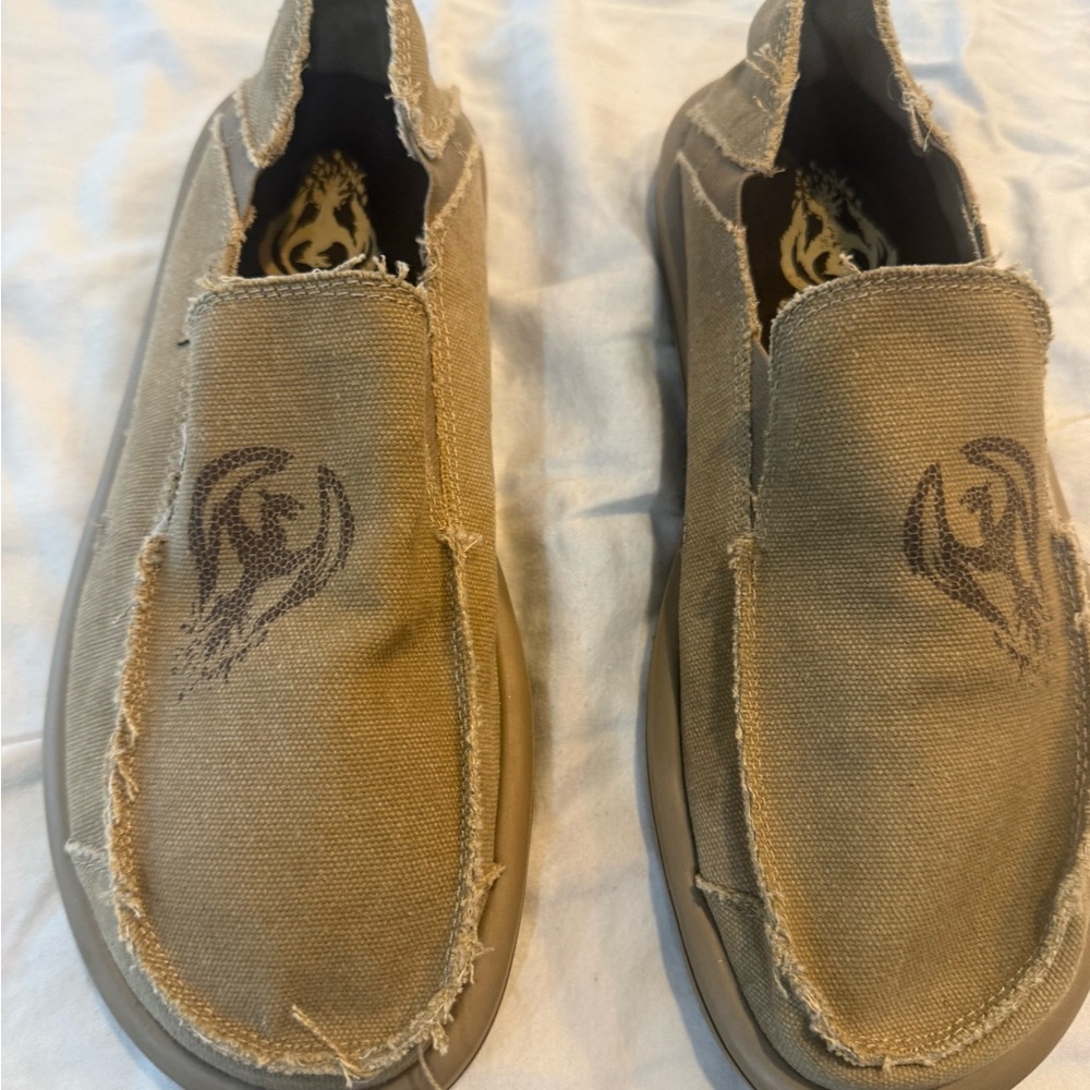 Skechers Tan Canvas Slip-On Loafers